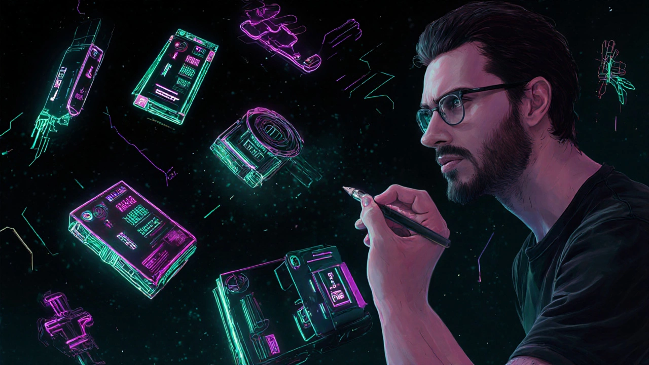 Дизайнер управляет генерацией AI-вариантов упаковки, сочетая технологии и ручную доработку.