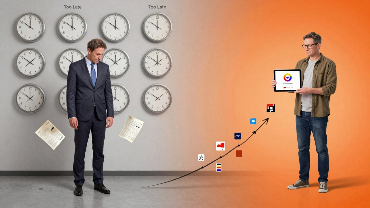 Два пути: один — старые документы и часы, другой — дизайн-проекты и светлый путь вперед.