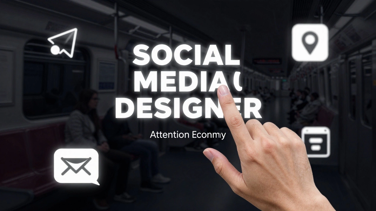 Пост в соцсети с тёмным фоном и белым текстом останавливает прокрутку пользователя в метро.