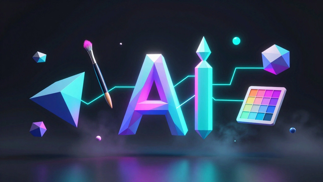 Абстрактная иллюстрация векторных фигур и цифровых инструментов