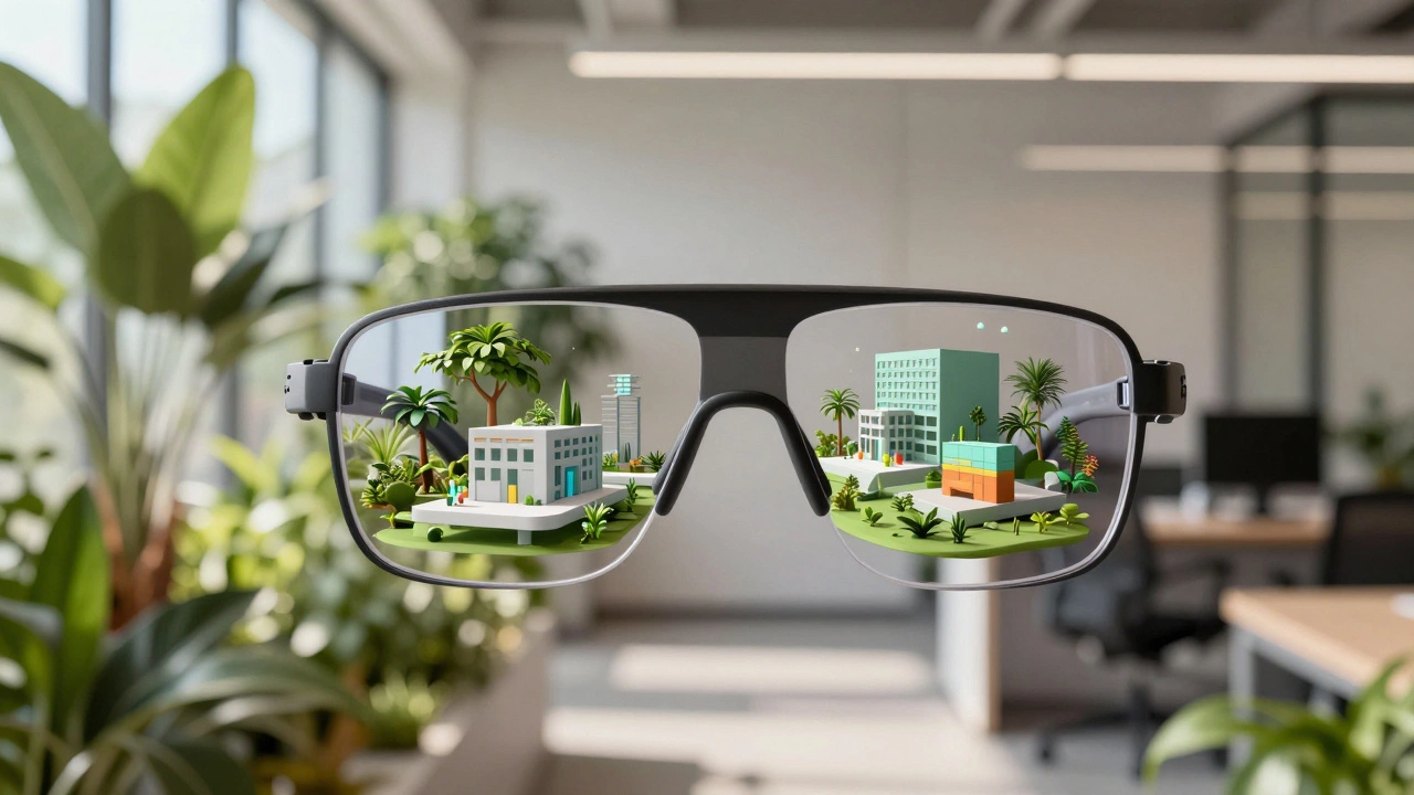 Очки дополненной реальности показывают цифровые объекты.