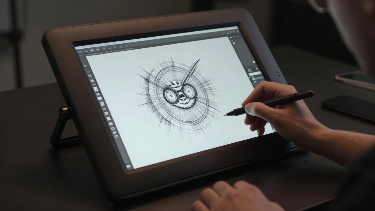 Профессиональный художник использует Wacom MobileStudio Pro 13 с 8192 уровнями давления для анимации.