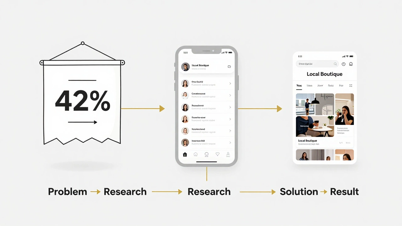 Три кейса дизайна: улучшение конверсии баннера, переработка интерфейса приложения и унификация соцсетей, соединённые стрелками результатов.