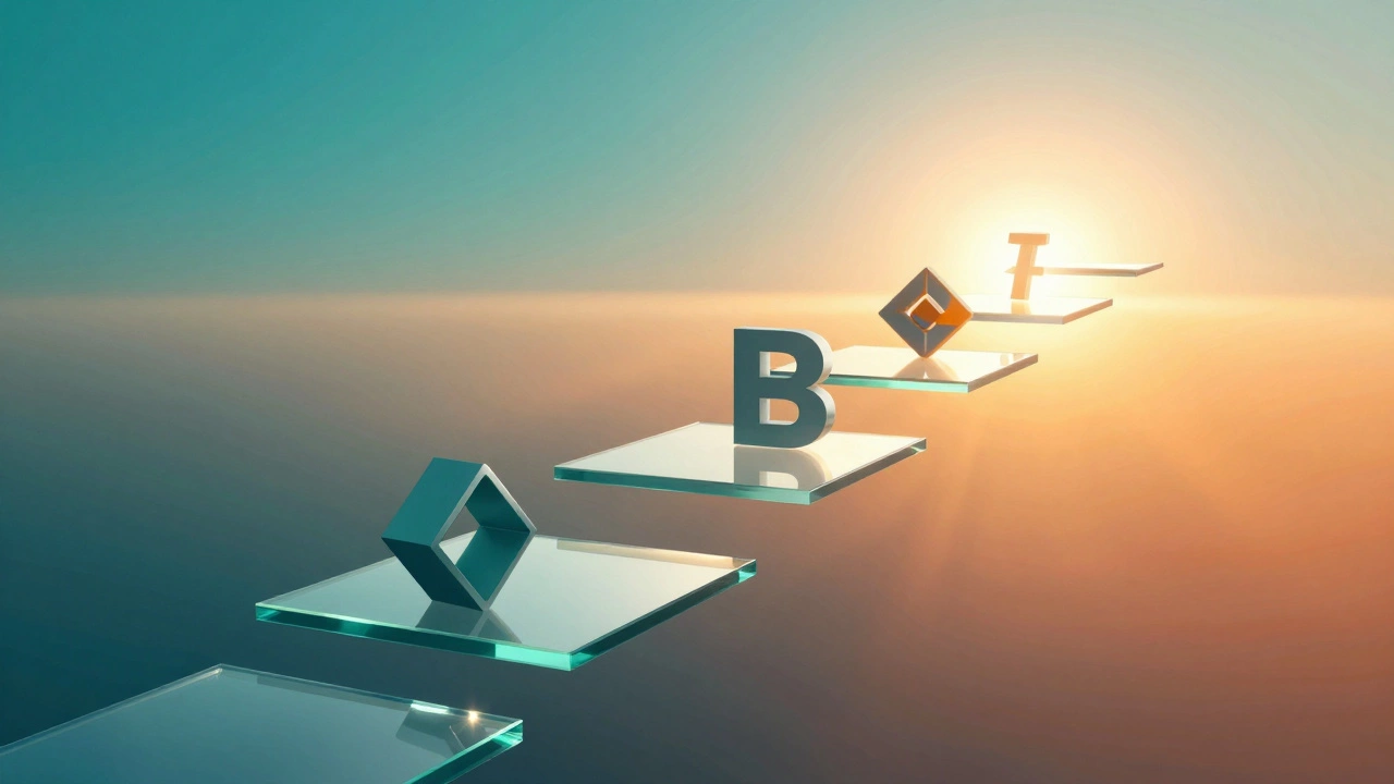 Концептуальная лестница развития дизайнера с элементами типографики и брендинга