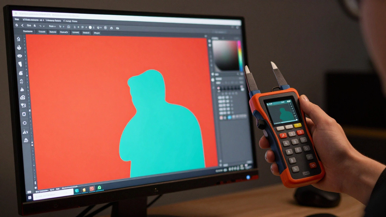 Процесс калибровки цветов на профессиональном IPS-мониторе в студии