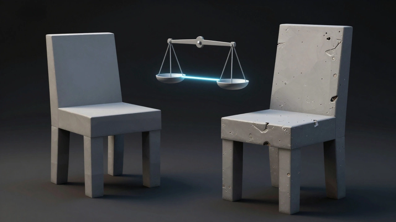Сравнение простой и детализированной 3D модели кресла