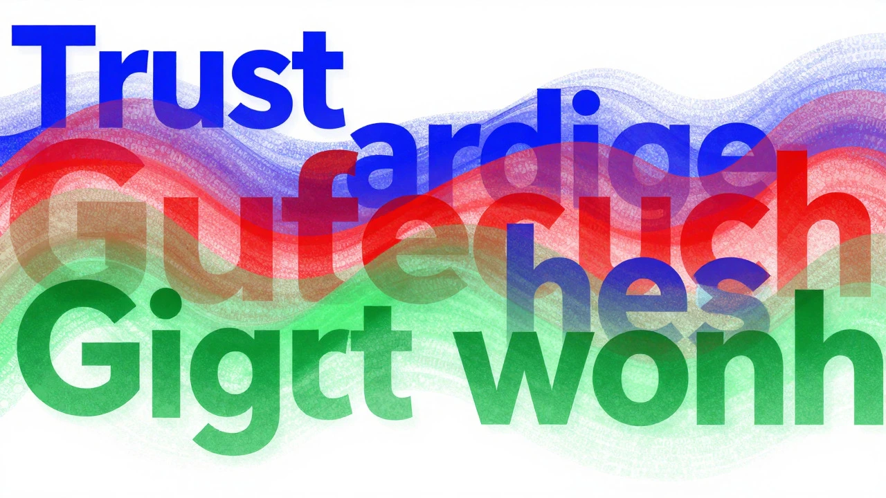 Абстрактная визуализация типографики и цветовых палитр
